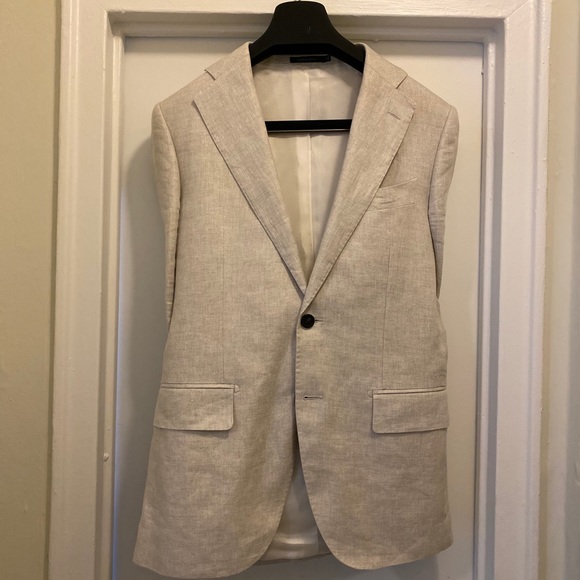 Lazio Light Brown Jacket (pure linen) - Picture 3 of 6